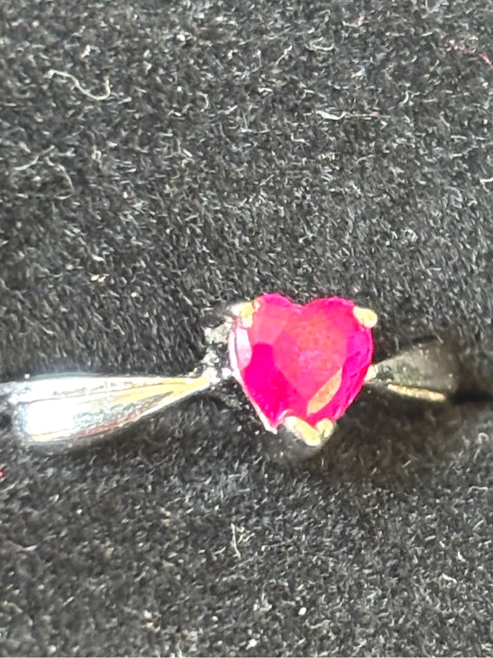 Heart-Shaped Pink Gemstone Silver Ring